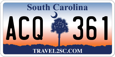 SC license plate ACQ361
