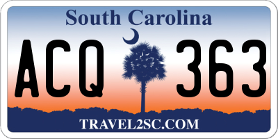 SC license plate ACQ363