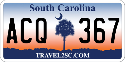 SC license plate ACQ367
