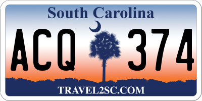 SC license plate ACQ374