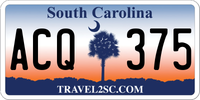 SC license plate ACQ375