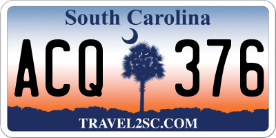 SC license plate ACQ376