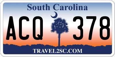 SC license plate ACQ378