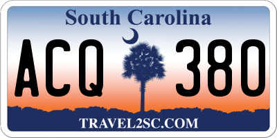 SC license plate ACQ380