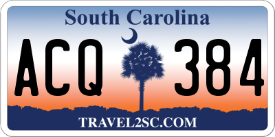 SC license plate ACQ384