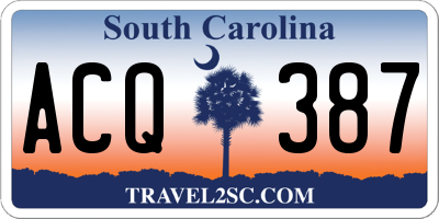 SC license plate ACQ387