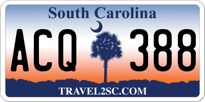 SC license plate ACQ388