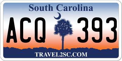 SC license plate ACQ393