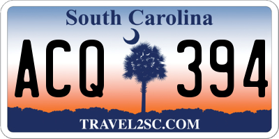SC license plate ACQ394