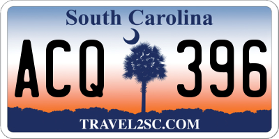 SC license plate ACQ396