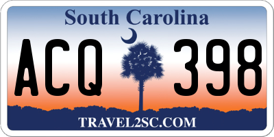 SC license plate ACQ398
