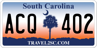 SC license plate ACQ402