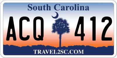 SC license plate ACQ412