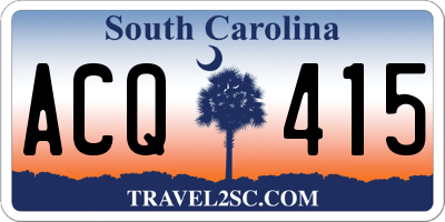 SC license plate ACQ415