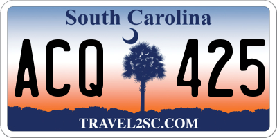SC license plate ACQ425