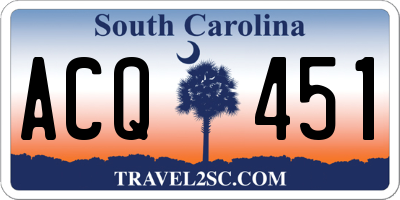 SC license plate ACQ451