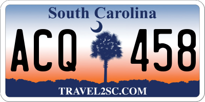 SC license plate ACQ458