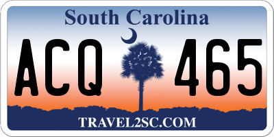 SC license plate ACQ465