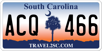 SC license plate ACQ466