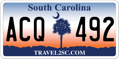 SC license plate ACQ492