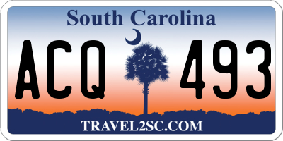 SC license plate ACQ493