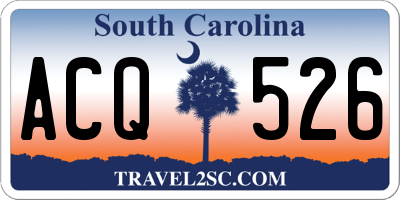 SC license plate ACQ526