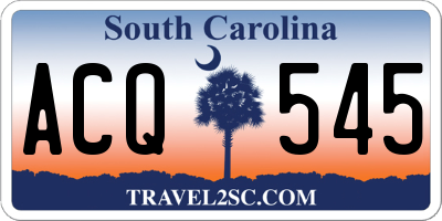 SC license plate ACQ545