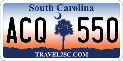 SC license plate ACQ550
