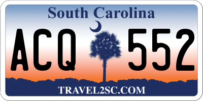SC license plate ACQ552