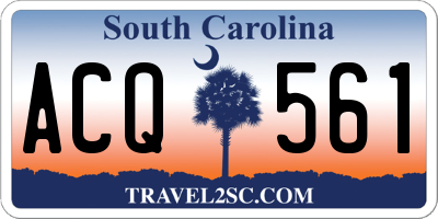 SC license plate ACQ561