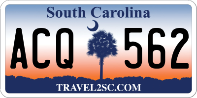 SC license plate ACQ562