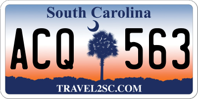 SC license plate ACQ563