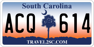 SC license plate ACQ614