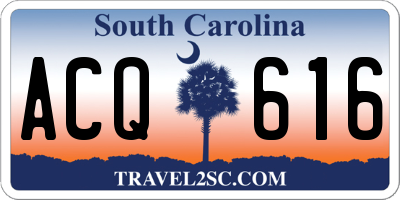 SC license plate ACQ616