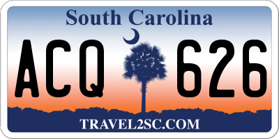 SC license plate ACQ626