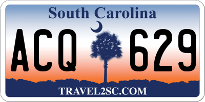 SC license plate ACQ629