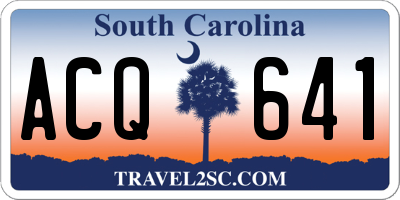 SC license plate ACQ641