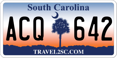 SC license plate ACQ642