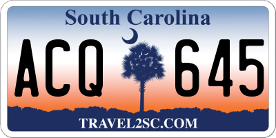 SC license plate ACQ645