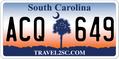 SC license plate ACQ649