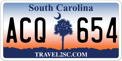 SC license plate ACQ654