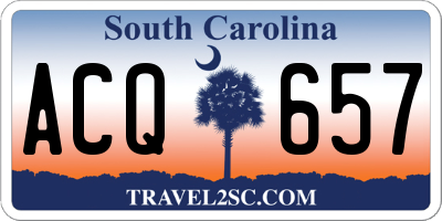 SC license plate ACQ657