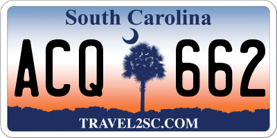 SC license plate ACQ662