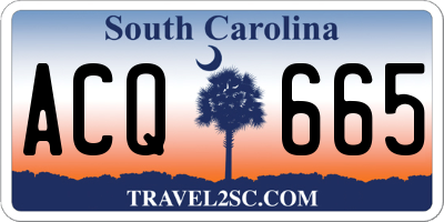 SC license plate ACQ665