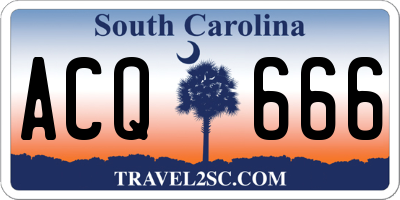 SC license plate ACQ666