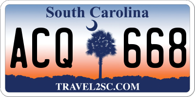 SC license plate ACQ668