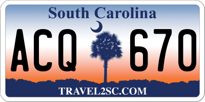 SC license plate ACQ670
