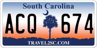 SC license plate ACQ674