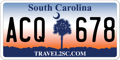 SC license plate ACQ678