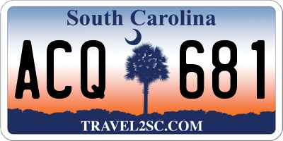 SC license plate ACQ681